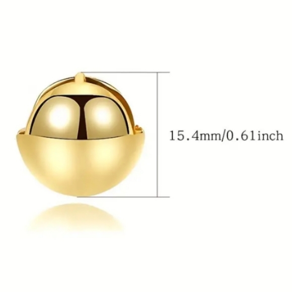 14K Gold Plated 316 Stainless Steel Ball/Hoop Earrings - Picture 2 of 3